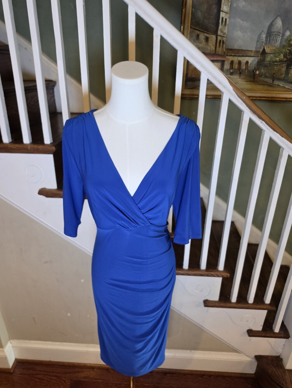 Lauren Ralph Lauren Womens Classic V Neck Quiet Luxury Statement Dress